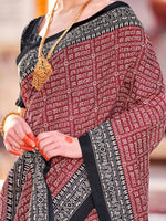 Thumbnail for NOZ2TOZ Women's Bhagalpuri Silk Maroon Printed Designer Saree With Blouse Piece - Distacart