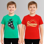 Thumbnail for Chilins Round Neck Printed Super Combed Cotton T-shirt (Pack of 2)