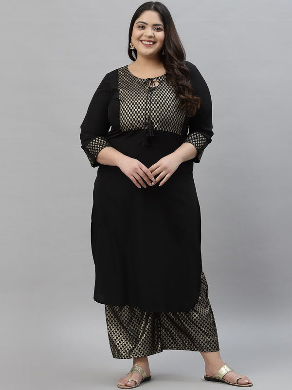 Sztori Ethnic Motifs Yoke Design Kurta with Palazzos - Distacart