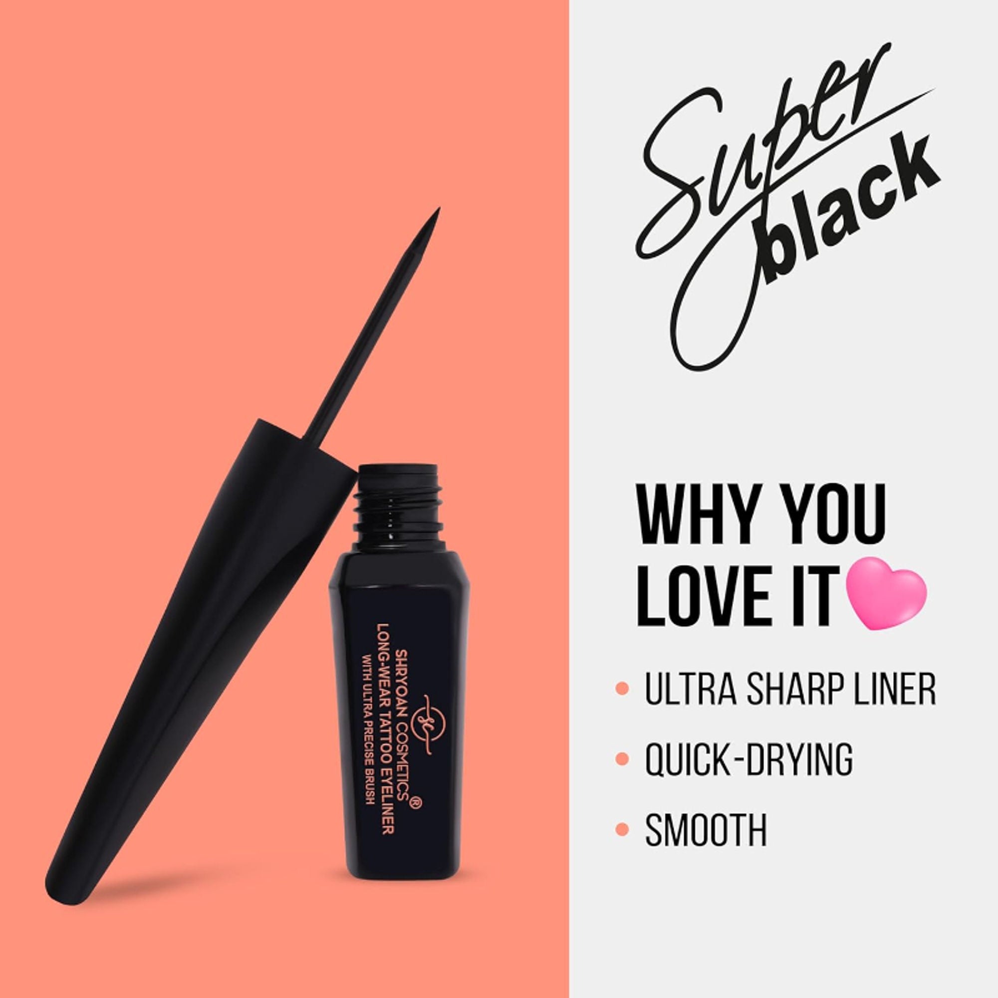 Shryoan Super Black Long-Wear Tattoo Eyeliner - Distacart