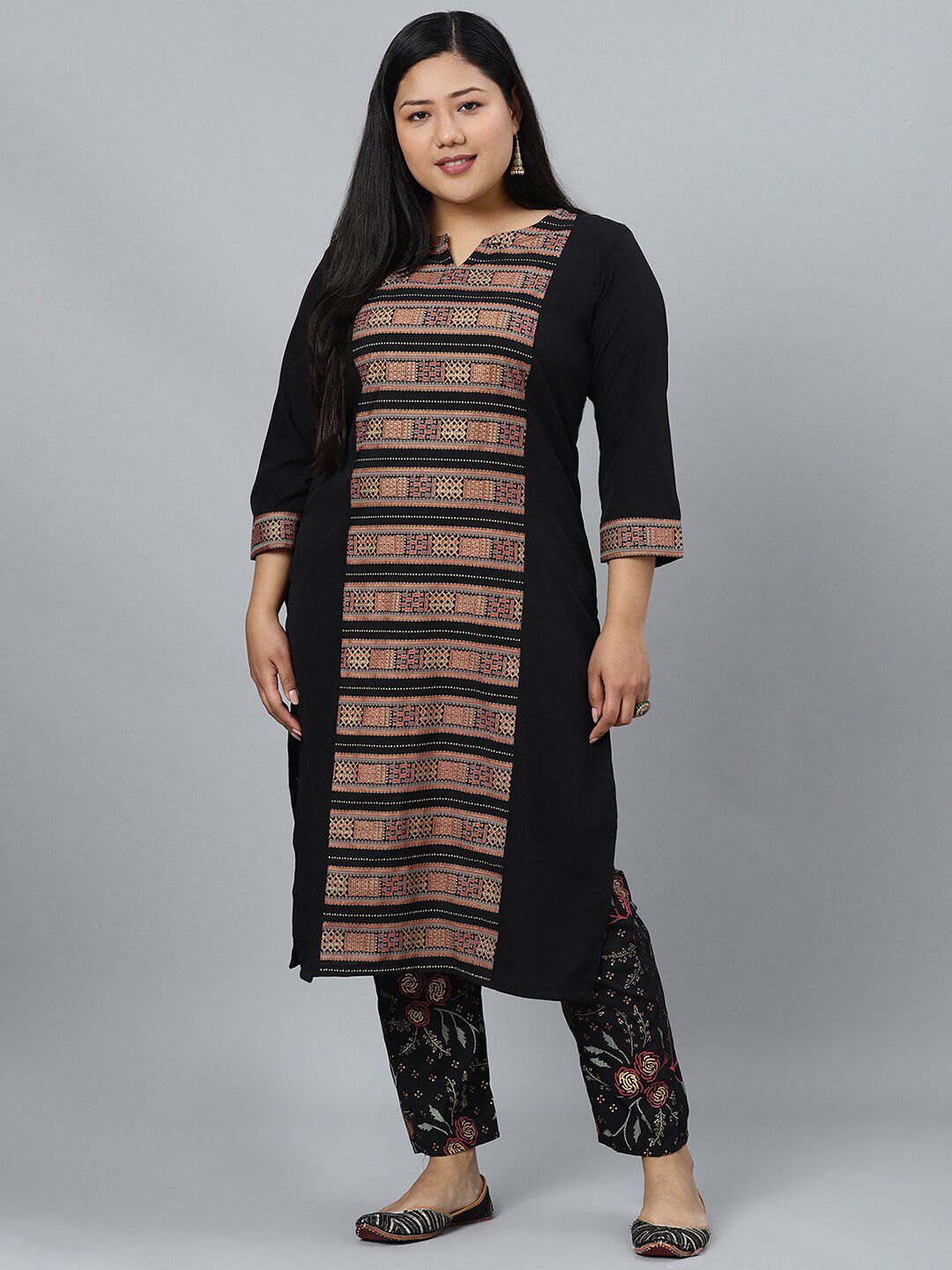 Sztori Geometric Printed Straight Kurta with Pant - Distacart