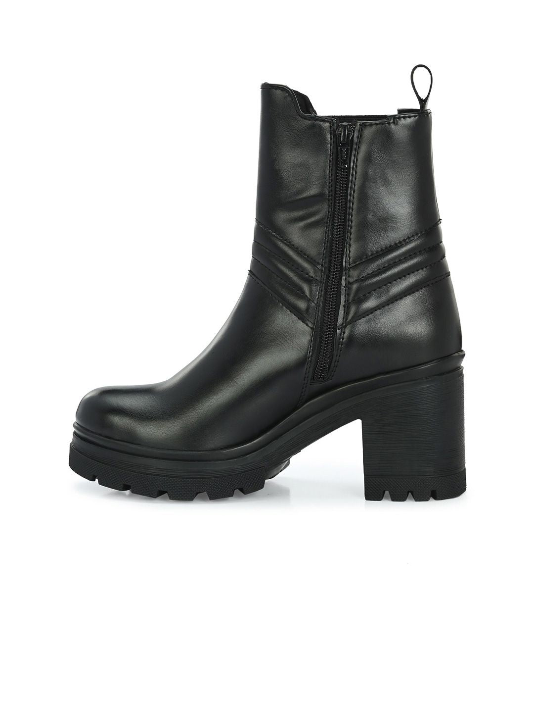 Delize Women Block Heeled High-Top Chelsea Boots