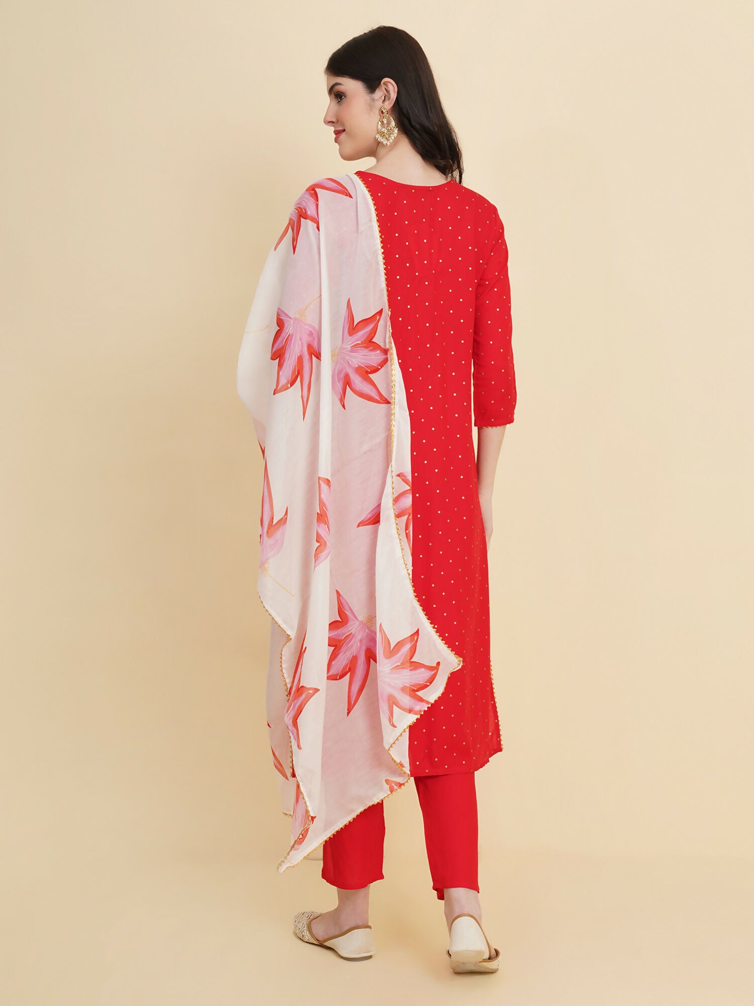 Designer Stylish Red rayon Stitched Suit With Dupatta - Tanisha - Distacart