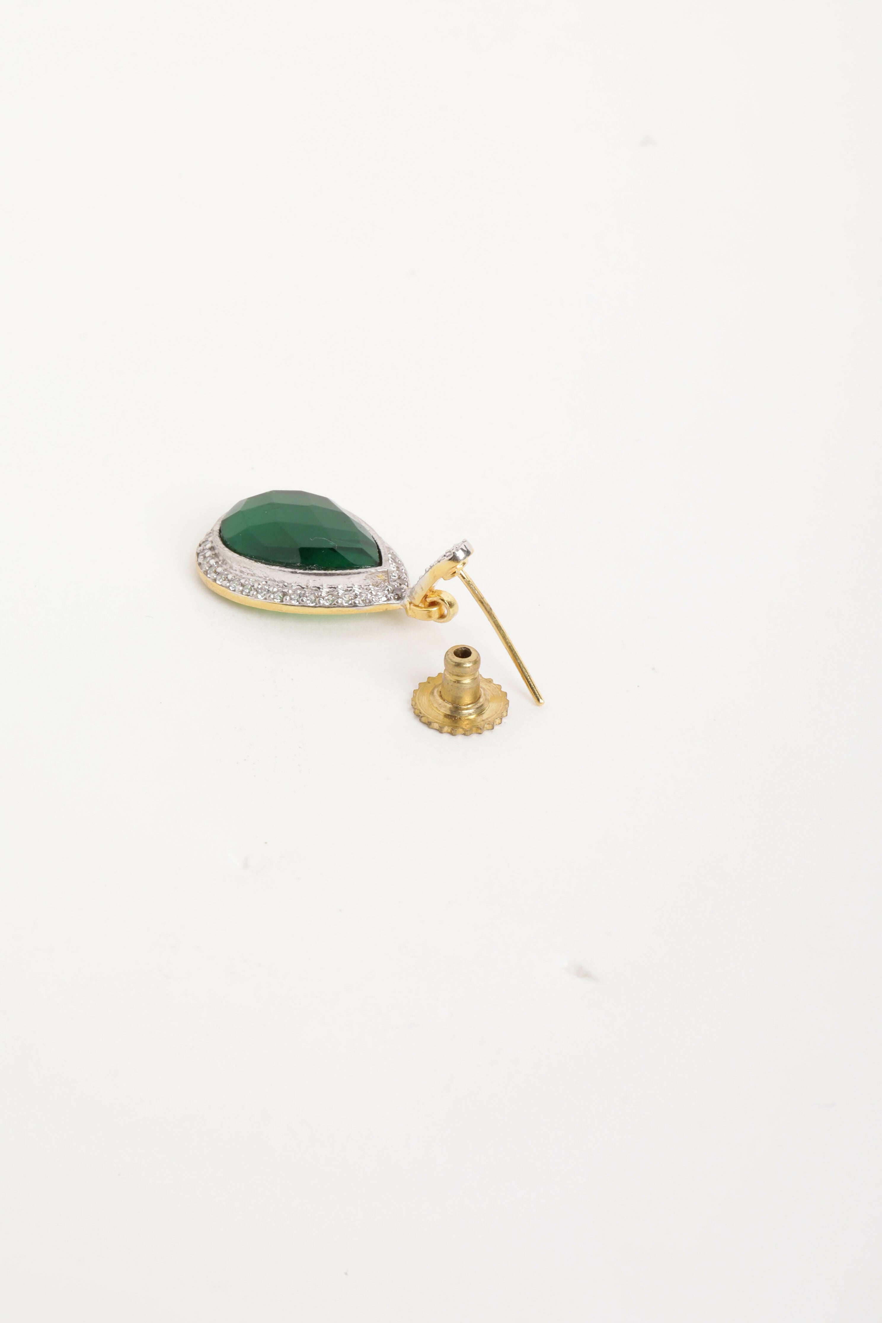 Nuyug 22K Gold Plated Fern Radiance Contemporary Drop Earrings