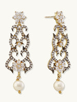 Thumbnail for Nuyug 22K Gold-Plated Cubic Zirconia Studded & Pearl Beaded Necklace Set