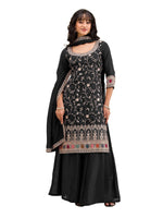 Thumbnail for Anaita Black Vichitra Suit With Heavy Embroidery Work - Distacart