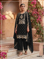 Thumbnail for Anaita Black Vichitra Silk Suit with Embroidery & Sequence Work - Distacart