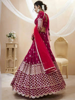 Thumbnail for Tulsi Art Mesmerizing Dark Pink Sequins Work Georgette Bridesmaid Lehenga Choli