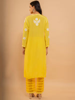 Thumbnail for HOUSE OF KARI Floral Embroidered Chikankari Kurta - Distacart
