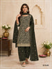 Anaita Mehendi Fox Georgette Semi Stitched Suit with Embroidery & Coding Work - Dista