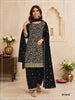 Anaita Black Fox Georgette Semi Stitched Suit with Embroidery & Coding Work - Dista