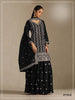 Anaita Black Chinon Semi Stitched Suit with Embroidery & Sequence Work - Dista