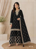 Anaita Black Chinon Semi Stitched Suit with Embroidery & Sequence Work - Dista