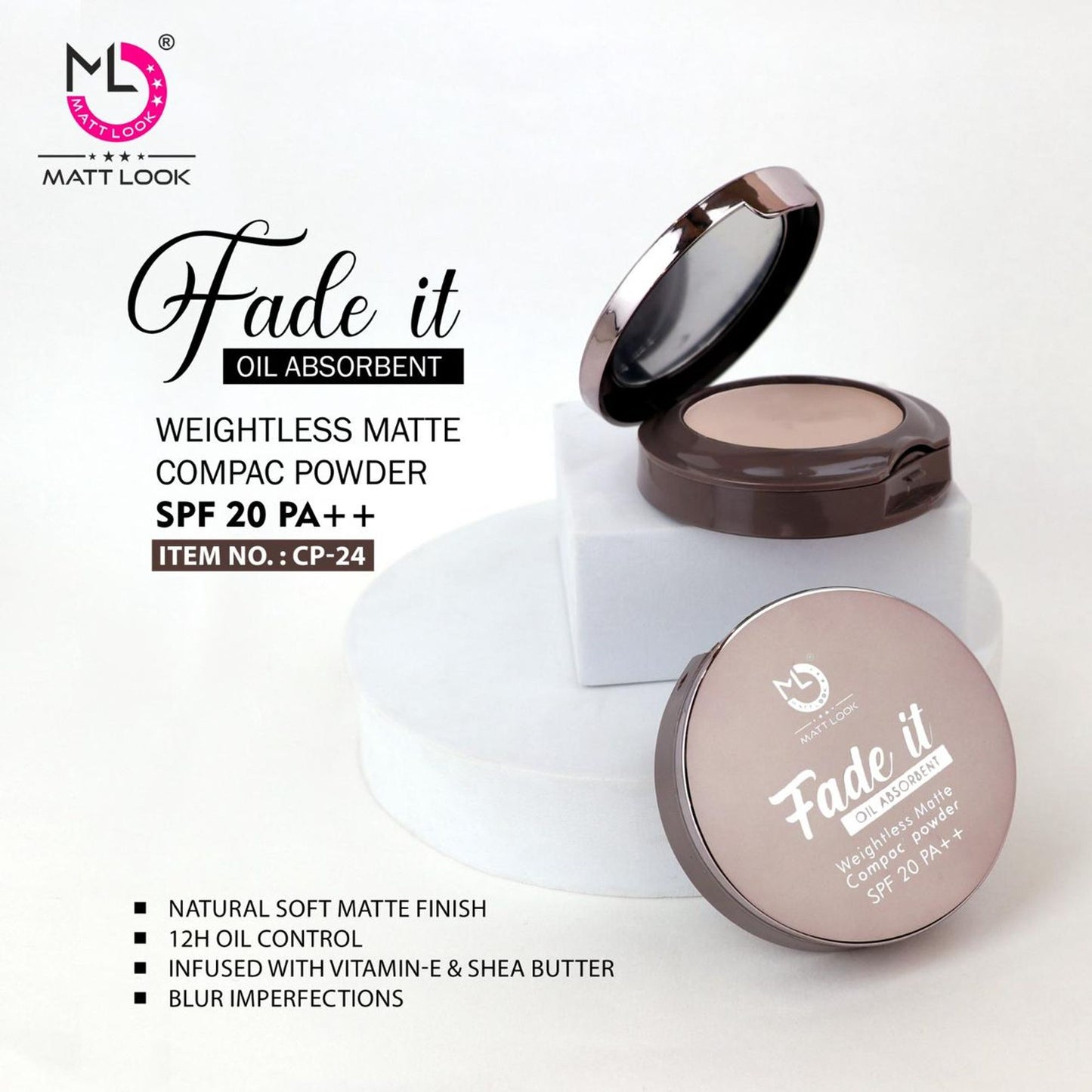 Matt Look Fade If Oil Absorbent Compact - 04 Honey Beige - Distacart