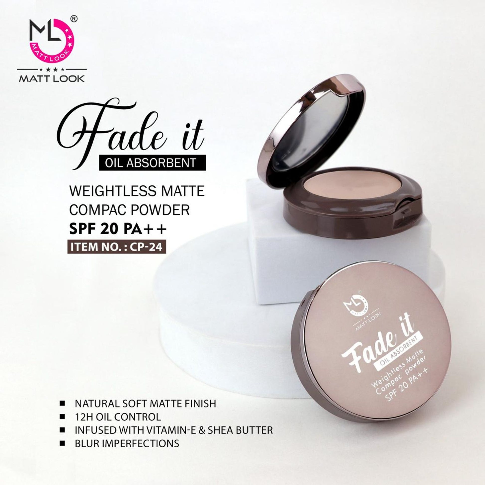 Matt Look Fade If Oil Absorbent Compact - 04 Honey Beige - Distacart