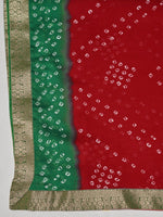 Thumbnail for Anouk Bandhani Printed Zari Pure Chiffon Saree - Distacart