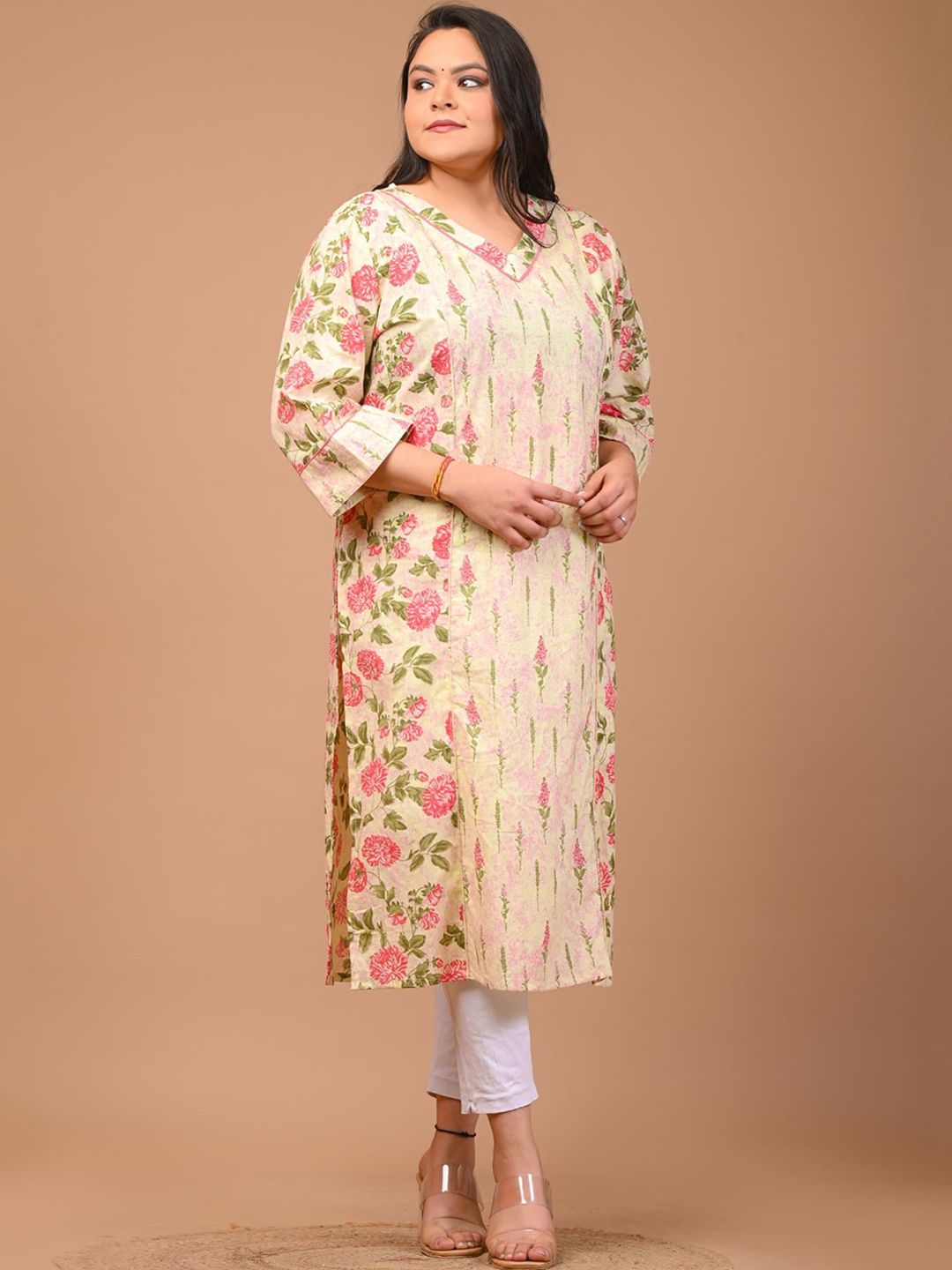 Swasti Women Embroidered Flared Sleeves Thread Work Floral Kurta