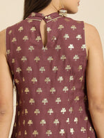 Thumbnail for All About You Women Brown Ethnic Motifs Printed Pure Cotton Kurta with Trousers - Distacart