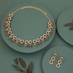 Thumbnail for Tehzeeb Creations Gold Pleate Green Colour Choker Set - Distacart