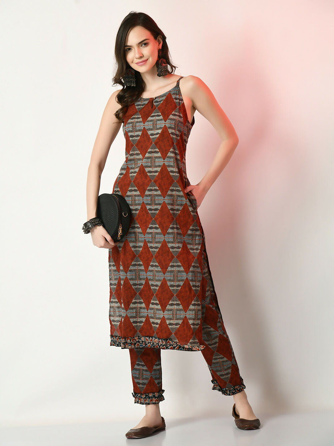 Myshka Women's Multi Printed Kurta With Trousers - Distacart