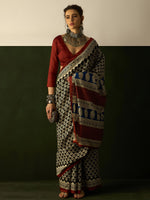 Thumbnail for NOZ2TOZ Women's Bhagalpuri Silk Black Printed Designer Saree With Blouse Piece - Distacart