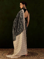 Thumbnail for NOZ2TOZ Women's Bhagalpuri Silk Black Printed Designer Saree With Blouse Piece - Distacart