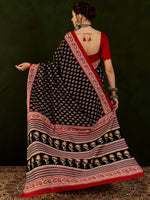 Thumbnail for NOZ2TOZ Women's Bhagalpuri Silk Black Printed Designer Saree With Blouse Piece - Distacart