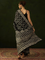 Thumbnail for NOZ2TOZ Women's Bhagalpuri Silk Black Printed Designer Saree With Blouse Piece - Distacart