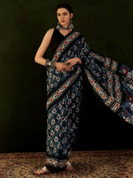 Thumbnail for NOZ2TOZ Women's Bhagalpuri Silk Grey Printed Designer Saree With Blouse Piece - Distacart