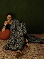 Thumbnail for NOZ2TOZ Women's Bhagalpuri Silk Black Printed Designer Saree With Blouse Piece - Distacart