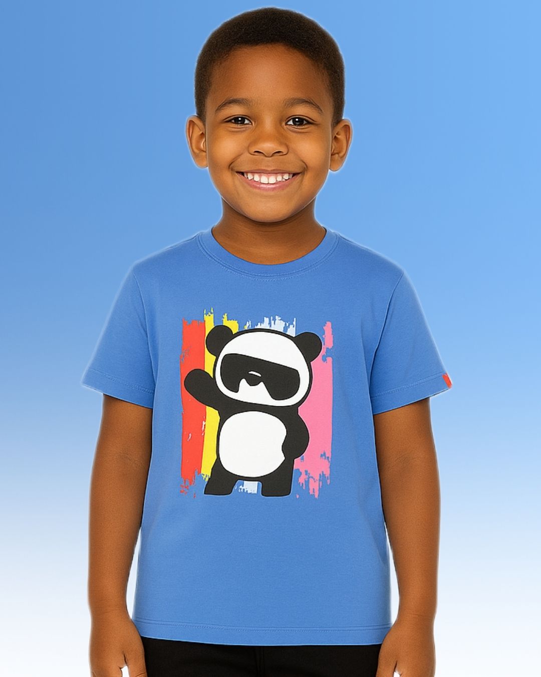 Chilins Round Neck Printed Cotton Tshirt, Color- Light Blue