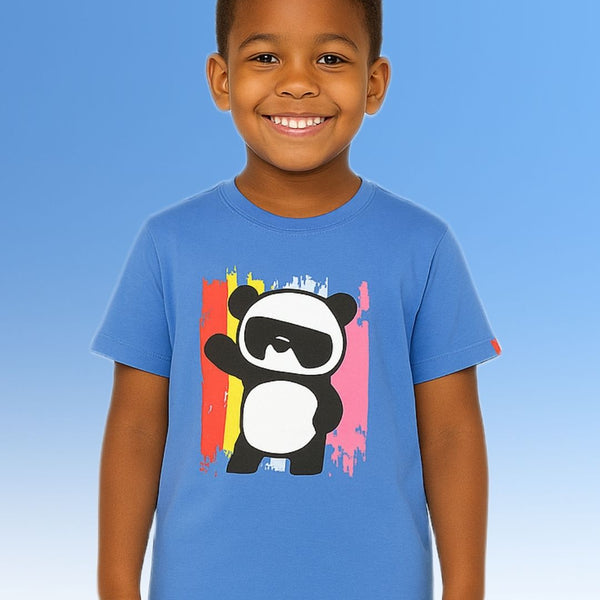Chilins Round Neck Printed Cotton Tshirt, Color- Light Blue