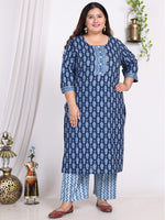Thumbnail for Swasti Floral Printed Regular Sequinned Pure Cotton Kurta with Trousers & With Dupatta