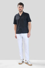 Thumbnail for Xkind Black Embroidered Relaxed Fit Shirt