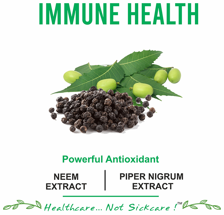 bliss welness immune health neem biopiperine veg tablet