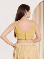 Thumbnail for Joban Fashion Gold Tissue Padded Blouse With Sweetheart Neck Sleeveless - Distacart