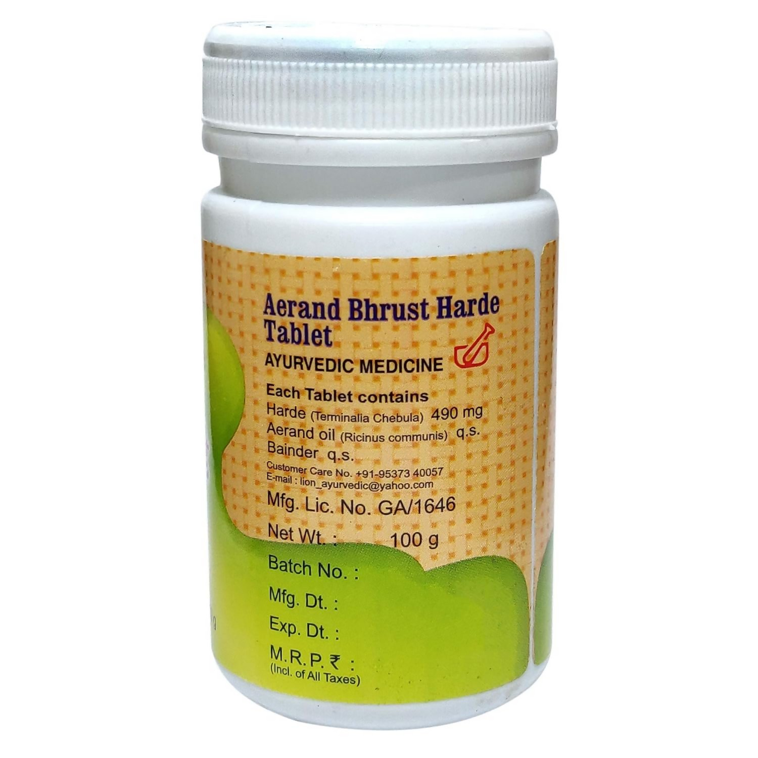 Lion Ayurveda Aerand Bhrust Harde Tablets - Distacart