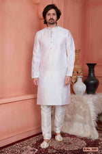 Thumbnail for Raivat Ethnic Jacquard Silk Barcode Pintux Work Kurta Pajama In Baby Pink Colour - Distacart