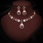 Thumbnail for Tehzeeb Creations Rose Gold-Polished Black Colour Necklace With Stud - Distacart