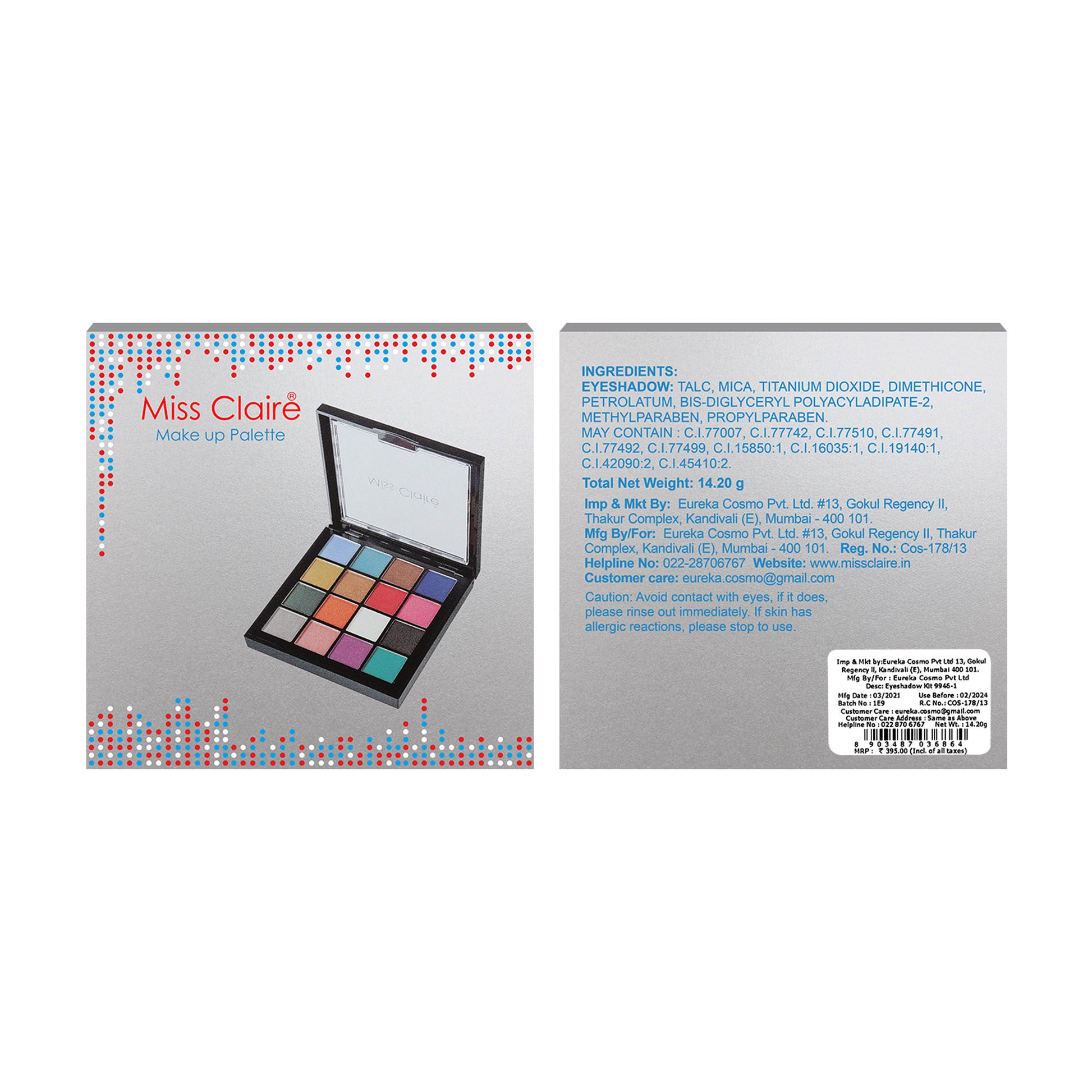 Miss Claire Make Up Palette 9946-1 (Eyeshadow Palette) - Distacart
