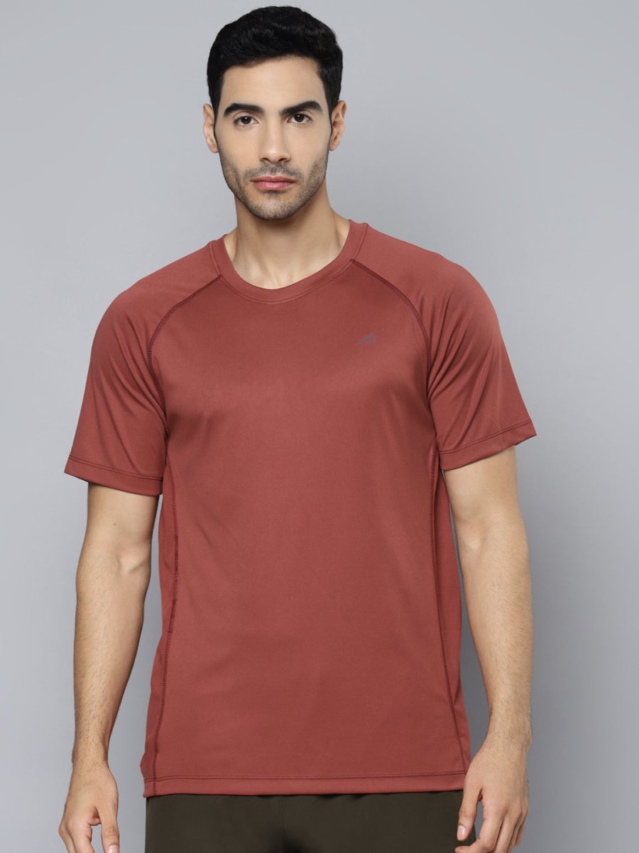 Alcis Men Rust Slim Fit T-shirt - Distacart