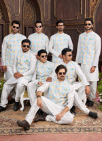 Thumbnail for Raivat Ethnic Art Silk Digital Print Work Jacket Set In Multicolour