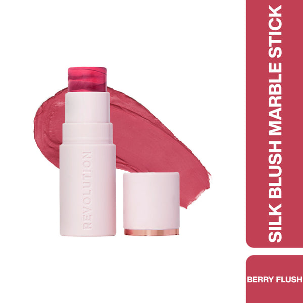 Makeup Revolution Skin Silk Marble Blush Stick - Berry Flush