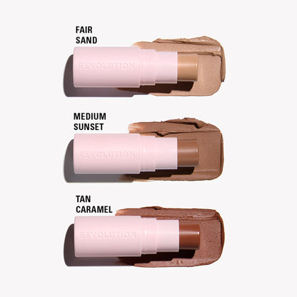 Makeup Revolution Skin Silk Bronzer Stick - Medium Sunset - Distacart