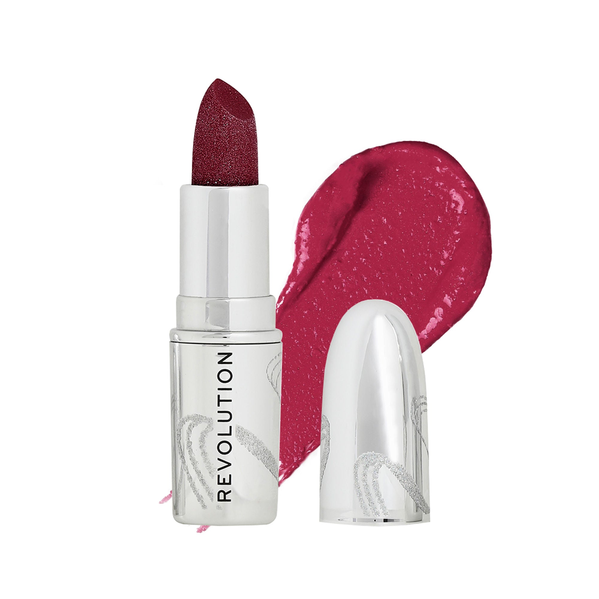 Makeup Revolution Metallic Muse Glitter Lipstick - Iced Berry