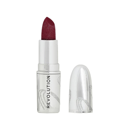 Makeup Revolution Metallic Muse Glitter Lipstick - Iced Berry - Distacart