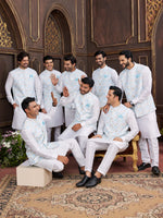 Thumbnail for Raivat Ethnic Art Silk Digital Print Work Jacket Set In Sky Blue Colour