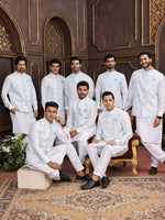 Thumbnail for Raivat Ethnic Art Silk Digital Print Work Jacket Set In Sky Blue Colour