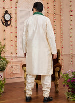 Thumbnail for Raivat Ethnic Beige Colour Art Silk Kurta Pajama With Matching Dupatta