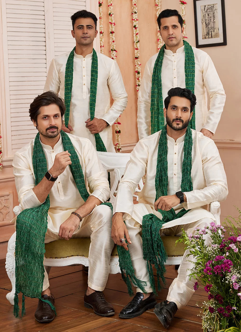 Raivat Ethnic Beige Colour Art Silk Kurta Pajama With Matching Dupatta